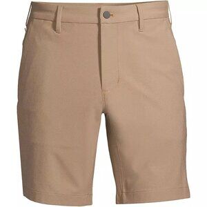 NWT Lands' End 9" Straight Fit Flex Performance Chino Golf Shorts Khaki Size 44